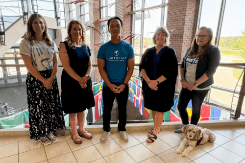 Disability Services staff from left to right: Aubree Van Dyn Hoven, Jennifer Parks-Tigert, VaMeng Moua, Sue Peterson, and Amy Mauk