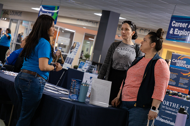 Parents have conversation with an advisor